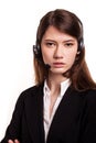 Call Center support phone operator in headset Ã¢â¬â Stock Image